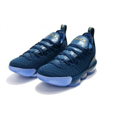 Nike Erkek Lebron 16 Koyu Yeşil / Mavi / Metal Altın Basketbol Ayakkabısı Türkiye - RSL8L9C8